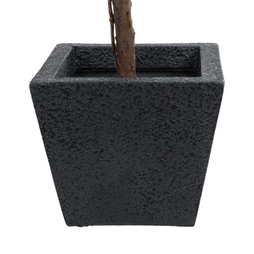 GloboStar® Artificial Garden KARRASPIO 20770 Επιδαπέδιο Πολυεστερικό Τσιμεντένιο Κασπώ Γλάστρα – Flower Pot Μαύρο Μ34 x Π34 x Υ30cm