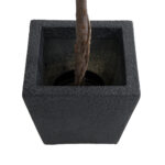 GloboStar® Artificial Garden KARRASPIO 20770 Επιδαπέδιο Πολυεστερικό Τσιμεντένιο Κασπώ Γλάστρα – Flower Pot Μαύρο Μ34 x Π34 x Υ30cm