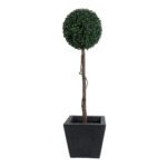 GloboStar® Artificial Garden KARRASPIO 20770 Επιδαπέδιο Πολυεστερικό Τσιμεντένιο Κασπώ Γλάστρα – Flower Pot Μαύρο Μ34 x Π34 x Υ30cm