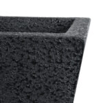 GloboStar® Artificial Garden KARRASPIO 20770 Επιδαπέδιο Πολυεστερικό Τσιμεντένιο Κασπώ Γλάστρα – Flower Pot Μαύρο Μ34 x Π34 x Υ30cm