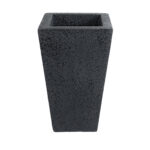 GloboStar® Artificial Garden MAYOR 20771 Επιδαπέδιο Πολυεστερικό Τσιμεντένιο Κασπώ Γλάστρα – Flower Pot Μαύρο Μ30 x Π30 x Υ50cm