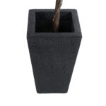 GloboStar® Artificial Garden MAYOR 20771 Επιδαπέδιο Πολυεστερικό Τσιμεντένιο Κασπώ Γλάστρα – Flower Pot Μαύρο Μ30 x Π30 x Υ50cm