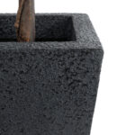 GloboStar® Artificial Garden MAYOR 20771 Επιδαπέδιο Πολυεστερικό Τσιμεντένιο Κασπώ Γλάστρα – Flower Pot Μαύρο Μ30 x Π30 x Υ50cm