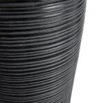 GloboStar® Artificial Garden BARRIO 20772 Επιδαπέδιο Πολυεστερικό Τσιμεντένιο Κασπώ Γλάστρα – Flower Pot Μαύρο Φ40 x Υ122cm