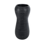 GloboStar® Artificial Garden BARRIO 20773 Επιδαπέδιο Πολυεστερικό Τσιμεντένιο Κασπώ Γλάστρα – Flower Pot Μαύρο Φ40 x Υ93cm