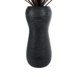 GloboStar® Artificial Garden BARRIO 20773 Επιδαπέδιο Πολυεστερικό Τσιμεντένιο Κασπώ Γλάστρα – Flower Pot Μαύρο Φ40 x Υ93cm