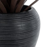 GloboStar® Artificial Garden BARRIO 20773 Επιδαπέδιο Πολυεστερικό Τσιμεντένιο Κασπώ Γλάστρα – Flower Pot Μαύρο Φ40 x Υ93cm