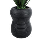 GloboStar® Artificial Garden BARRIO 20774 Επιδαπέδιο Πολυεστερικό Τσιμεντένιο Κασπώ Γλάστρα – Flower Pot Μαύρο Φ45 x Υ63cm