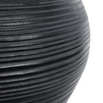 GloboStar® Artificial Garden BARRIO 20774 Επιδαπέδιο Πολυεστερικό Τσιμεντένιο Κασπώ Γλάστρα – Flower Pot Μαύρο Φ45 x Υ63cm