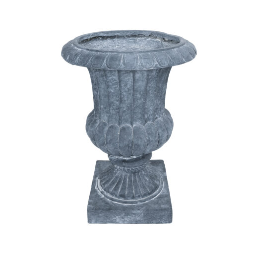 GloboStar® Artificial Garden ALCAZAR 20778 Επιδαπέδιο Πολυεστερικό Τσιμεντένιο Κασπώ Γλάστρα – Flower Pot Γκρι Φ38 x Υ51cm