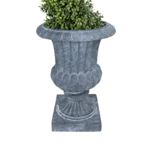 GloboStar® Artificial Garden ALCAZAR 20778 Επιδαπέδιο Πολυεστερικό Τσιμεντένιο Κασπώ Γλάστρα – Flower Pot Γκρι Φ38 x Υ51cm