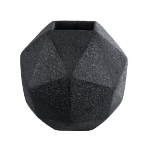 GloboStar® Artificial Garden CARNABY 20779 Επιδαπέδιο Πολυεστερικό Τσιμεντένιο Κασπώ Γλάστρα – Flower Pot Μαύρο Μ38 x Π38 x Υ38cm