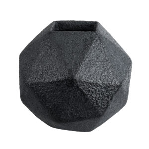 GloboStar® Artificial Garden CARNABY 20780 Επιδαπέδιο Πολυεστερικό Τσιμεντένιο Κασπώ Γλάστρα – Flower Pot Μαύρο Μ30 x Π30 x Υ30cm