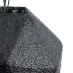 GloboStar® Artificial Garden CARNABY 20780 Επιδαπέδιο Πολυεστερικό Τσιμεντένιο Κασπώ Γλάστρα – Flower Pot Μαύρο Μ30 x Π30 x Υ30cm