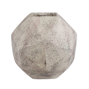 GloboStar® Artificial Garden BOROUGH 20781 Επιδαπέδιο Πολυεστερικό Τσιμεντένιο Κασπώ Γλάστρα – Flower Pot Λευκό με Μπεζ Μ38 x Π38 x Υ38cm