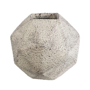 GloboStar® Artificial Garden BOROUGH 20782 Επιδαπέδιο Πολυεστερικό Τσιμεντένιο Κασπώ Γλάστρα – Flower Pot Λευκό με Μπεζ Μ30 x Π30 x Υ30cm