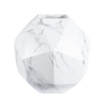 GloboStar® Artificial Garden BRIXTON 20783 Επιδαπέδιο Πολυεστερικό Τσιμεντένιο Κασπώ Γλάστρα – Flower Pot Λευκό Μ38 x Π38 x Υ38cm