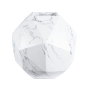 GloboStar® Artificial Garden BRIXTON 20783 Επιδαπέδιο Πολυεστερικό Τσιμεντένιο Κασπώ Γλάστρα – Flower Pot Λευκό Μ38 x Π38 x Υ38cm