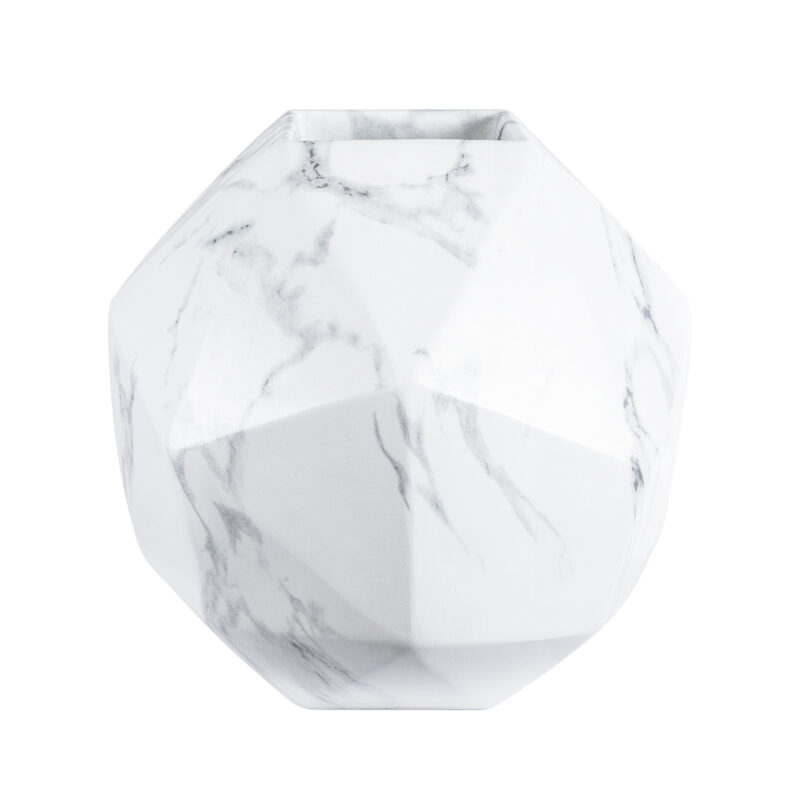 GloboStar® Artificial Garden BRIXTON 20783 Επιδαπέδιο Πολυεστερικό Τσιμεντένιο Κασπώ Γλάστρα – Flower Pot Λευκό Μ38 x Π38 x Υ38cm