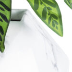 GloboStar® Artificial Garden BRIXTON 20783 Επιδαπέδιο Πολυεστερικό Τσιμεντένιο Κασπώ Γλάστρα – Flower Pot Λευκό Μ38 x Π38 x Υ38cm