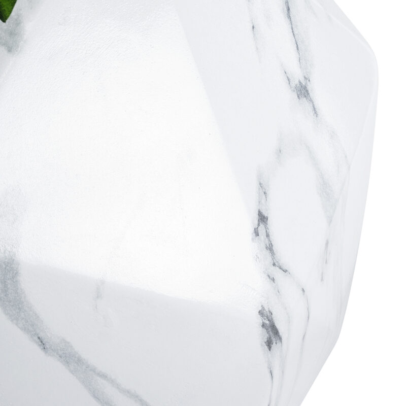 GloboStar® Artificial Garden BRIXTON 20783 Επιδαπέδιο Πολυεστερικό Τσιμεντένιο Κασπώ Γλάστρα – Flower Pot Λευκό Μ38 x Π38 x Υ38cm