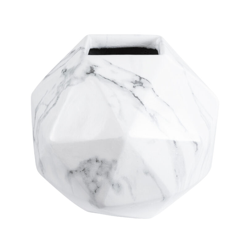 GloboStar® Artificial Garden BRIXTON 20784 Επιδαπέδιο Πολυεστερικό Τσιμεντένιο Κασπώ Γλάστρα – Flower Pot Λευκό Μ30 x Π30 x Υ30cm