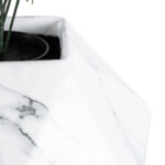 GloboStar® Artificial Garden BRIXTON 20784 Επιδαπέδιο Πολυεστερικό Τσιμεντένιο Κασπώ Γλάστρα – Flower Pot Λευκό Μ30 x Π30 x Υ30cm