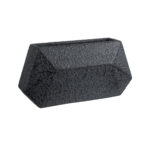 GloboStar® Artificial Garden GREENWICH 20785 Επιδαπέδιο Πολυεστερικό Τσιμεντένιο Κασπώ Γλάστρα – Flower Pot Μαύρο Μ40 x Π16 x Υ21cm