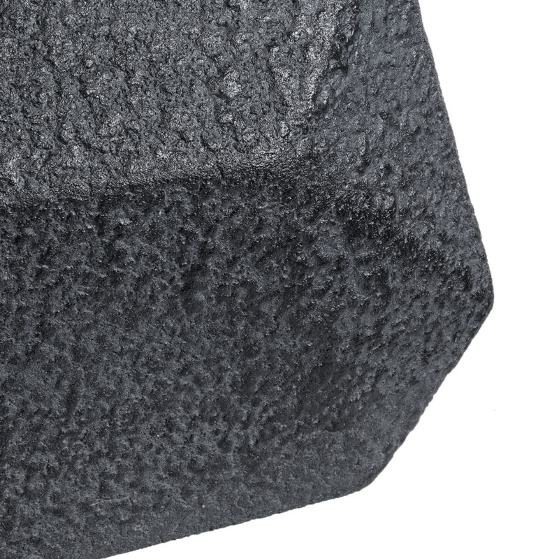 GloboStar® Artificial Garden GREENWICH 20785 Επιδαπέδιο Πολυεστερικό Τσιμεντένιο Κασπώ Γλάστρα – Flower Pot Μαύρο Μ40 x Π16 x Υ21cm