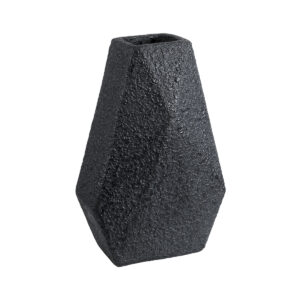 GloboStar® Artificial Garden GREENWICH 20786 Επιδαπέδιο Πολυεστερικό Τσιμεντένιο Κασπώ Γλάστρα – Flower Pot Μαύρο Μ20 x Π14 x Υ32cm