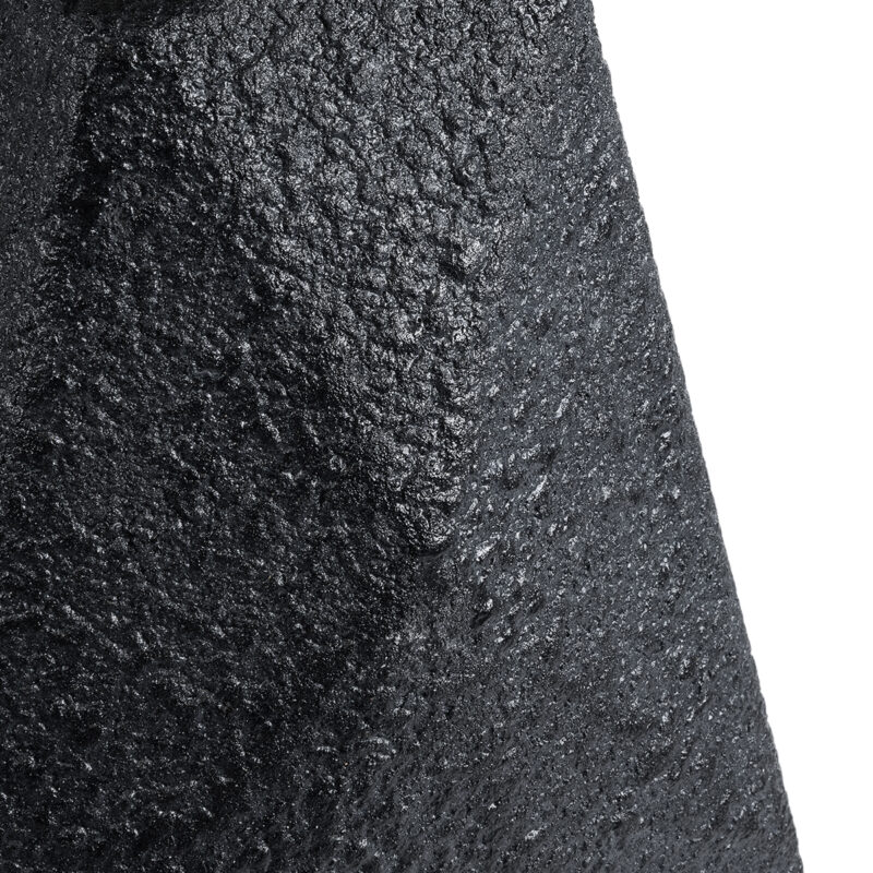 GloboStar® Artificial Garden GREENWICH 20786 Επιδαπέδιο Πολυεστερικό Τσιμεντένιο Κασπώ Γλάστρα – Flower Pot Μαύρο Μ20 x Π14 x Υ32cm