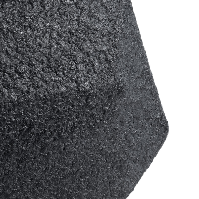 GloboStar® Artificial Garden GREENWICH 20787 Επιδαπέδιο Πολυεστερικό Τσιμεντένιο Κασπώ Γλάστρα – Flower Pot Μαύρο Μ24 x Π14 x Υ20cm