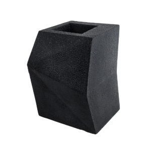 GloboStar® Artificial Garden CAMDEN 20788 Επιδαπέδιο Πολυεστερικό Τσιμεντένιο Κασπώ Γλάστρα – Flower Pot Μαύρο Μ47 x Π43 x Υ66cm