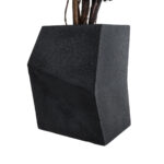 GloboStar® Artificial Garden CAMDEN 20788 Επιδαπέδιο Πολυεστερικό Τσιμεντένιο Κασπώ Γλάστρα – Flower Pot Μαύρο Μ47 x Π43 x Υ66cm