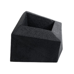 GloboStar® Artificial Garden CAMDEN 20789 Επιδαπέδιο Πολυεστερικό Τσιμεντένιο Κασπώ Γλάστρα – Flower Pot Μαύρο Μ49 x Π49 x Υ44cm