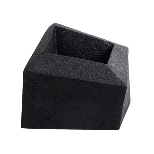 GloboStar® Artificial Garden CAMDEN 20789 Επιδαπέδιο Πολυεστερικό Τσιμεντένιο Κασπώ Γλάστρα – Flower Pot Μαύρο Μ49 x Π49 x Υ44cm