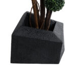 GloboStar® Artificial Garden CAMDEN 20789 Επιδαπέδιο Πολυεστερικό Τσιμεντένιο Κασπώ Γλάστρα – Flower Pot Μαύρο Μ49 x Π49 x Υ44cm