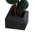 GloboStar® Artificial Garden CAMDEN 20789 Επιδαπέδιο Πολυεστερικό Τσιμεντένιο Κασπώ Γλάστρα – Flower Pot Μαύρο Μ49 x Π49 x Υ44cm