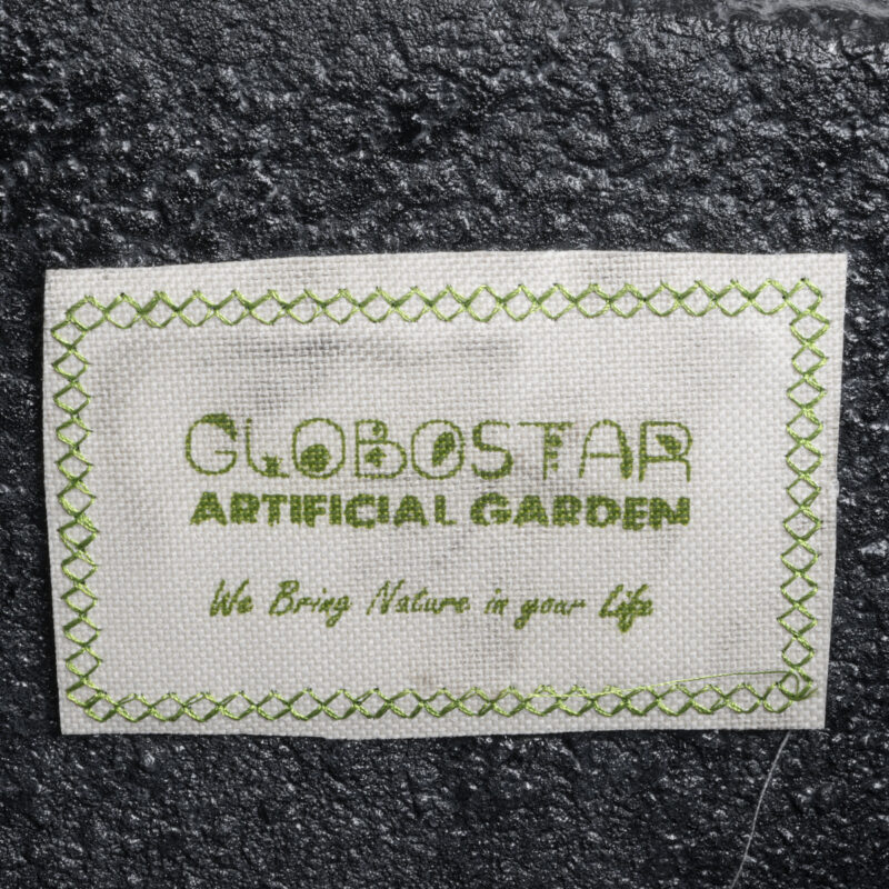 GloboStar® Artificial Garden CAMDEN 20789 Επιδαπέδιο Πολυεστερικό Τσιμεντένιο Κασπώ Γλάστρα – Flower Pot Μαύρο Μ49 x Π49 x Υ44cm