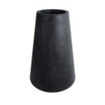 GloboStar® Artificial Garden SOHO 20790 Επιδαπέδιο Πολυεστερικό Τσιμεντένιο Κασπώ Γλάστρα – Flower Pot Μαύρο Φ60 x Υ90cm