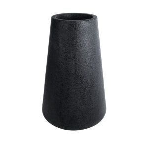 GloboStar® Artificial Garden SOHO 20790 Επιδαπέδιο Πολυεστερικό Τσιμεντένιο Κασπώ Γλάστρα – Flower Pot Μαύρο Φ60 x Υ90cm