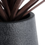 GloboStar® Artificial Garden SOHO 20790 Επιδαπέδιο Πολυεστερικό Τσιμεντένιο Κασπώ Γλάστρα – Flower Pot Μαύρο Φ60 x Υ90cm