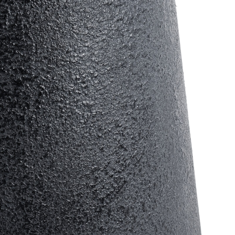 GloboStar® Artificial Garden SOHO 20790 Επιδαπέδιο Πολυεστερικό Τσιμεντένιο Κασπώ Γλάστρα – Flower Pot Μαύρο Φ60 x Υ90cm