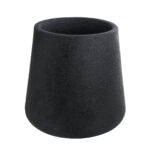 GloboStar® Artificial Garden SOHO 20791 Επιδαπέδιο Πολυεστερικό Τσιμεντένιο Κασπώ Γλάστρα – Flower Pot Μαύρο Φ65 x Υ60cm
