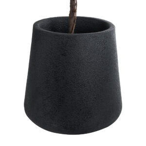 GloboStar® Artificial Garden SOHO 20791 Επιδαπέδιο Πολυεστερικό Τσιμεντένιο Κασπώ Γλάστρα – Flower Pot Μαύρο Φ65 x Υ60cm