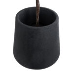 GloboStar® Artificial Garden SOHO 20791 Επιδαπέδιο Πολυεστερικό Τσιμεντένιο Κασπώ Γλάστρα – Flower Pot Μαύρο Φ65 x Υ60cm