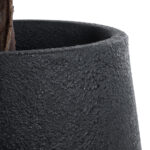 GloboStar® Artificial Garden SOHO 20791 Επιδαπέδιο Πολυεστερικό Τσιμεντένιο Κασπώ Γλάστρα – Flower Pot Μαύρο Φ65 x Υ60cm