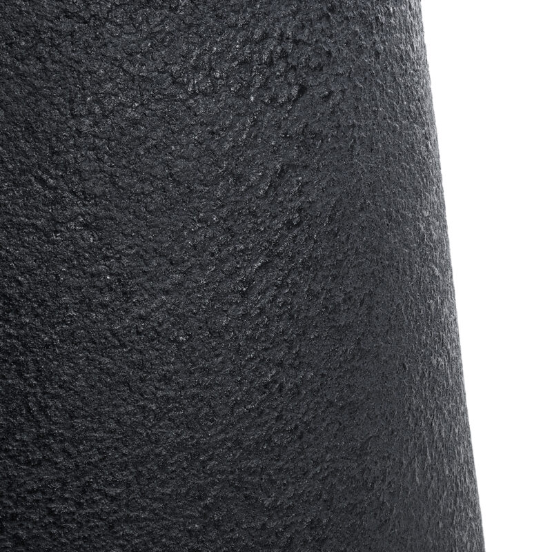 GloboStar® Artificial Garden SOHO 20791 Επιδαπέδιο Πολυεστερικό Τσιμεντένιο Κασπώ Γλάστρα – Flower Pot Μαύρο Φ65 x Υ60cm