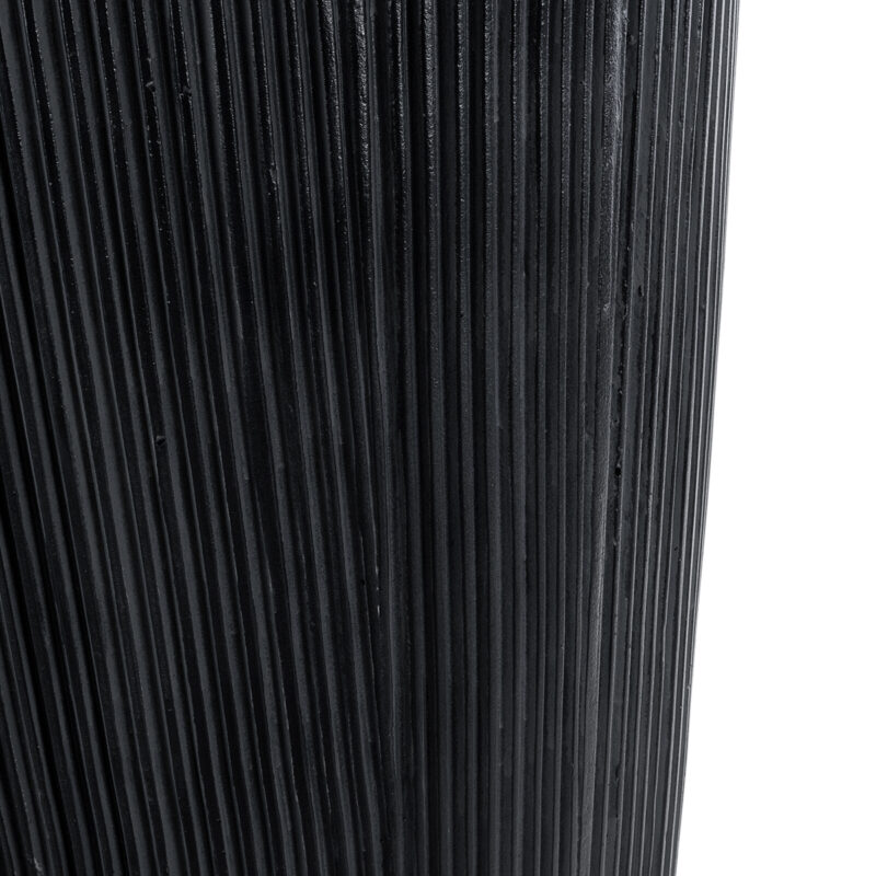 GloboStar® Artificial Garden CASTLE 20792 Επιδαπέδιο Πολυεστερικό Τσιμεντένιο Κασπώ Γλάστρα – Flower Pot Μαύρο Φ43 x Υ112cm