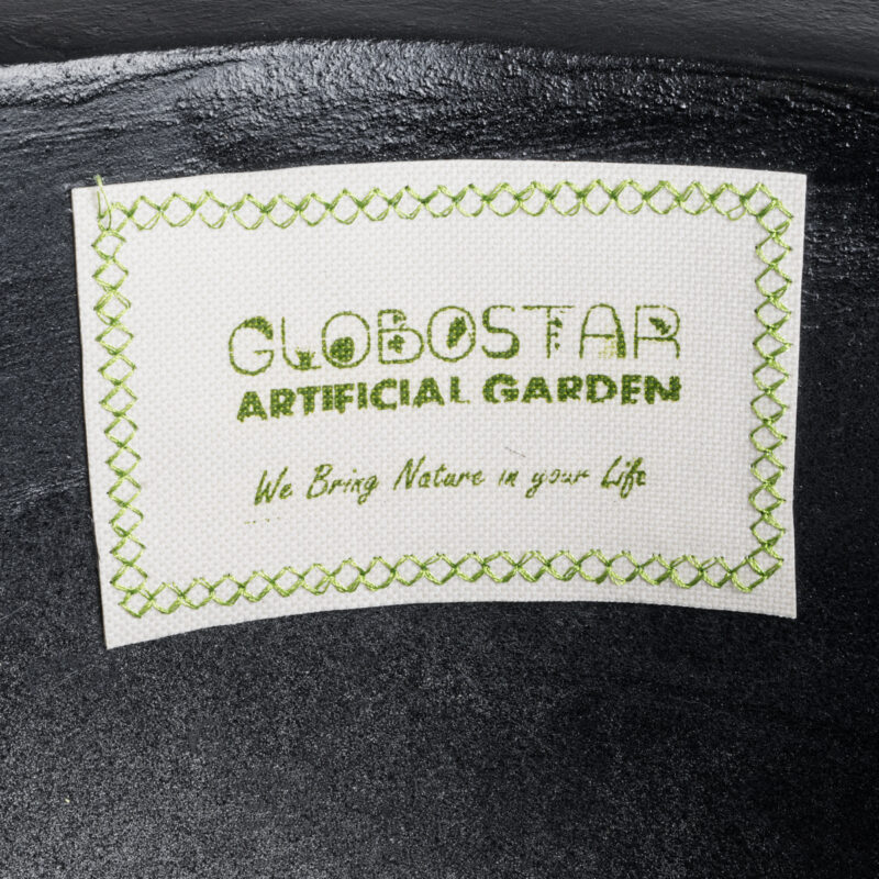 GloboStar® Artificial Garden CASTLE 20792 Επιδαπέδιο Πολυεστερικό Τσιμεντένιο Κασπώ Γλάστρα – Flower Pot Μαύρο Φ43 x Υ112cm